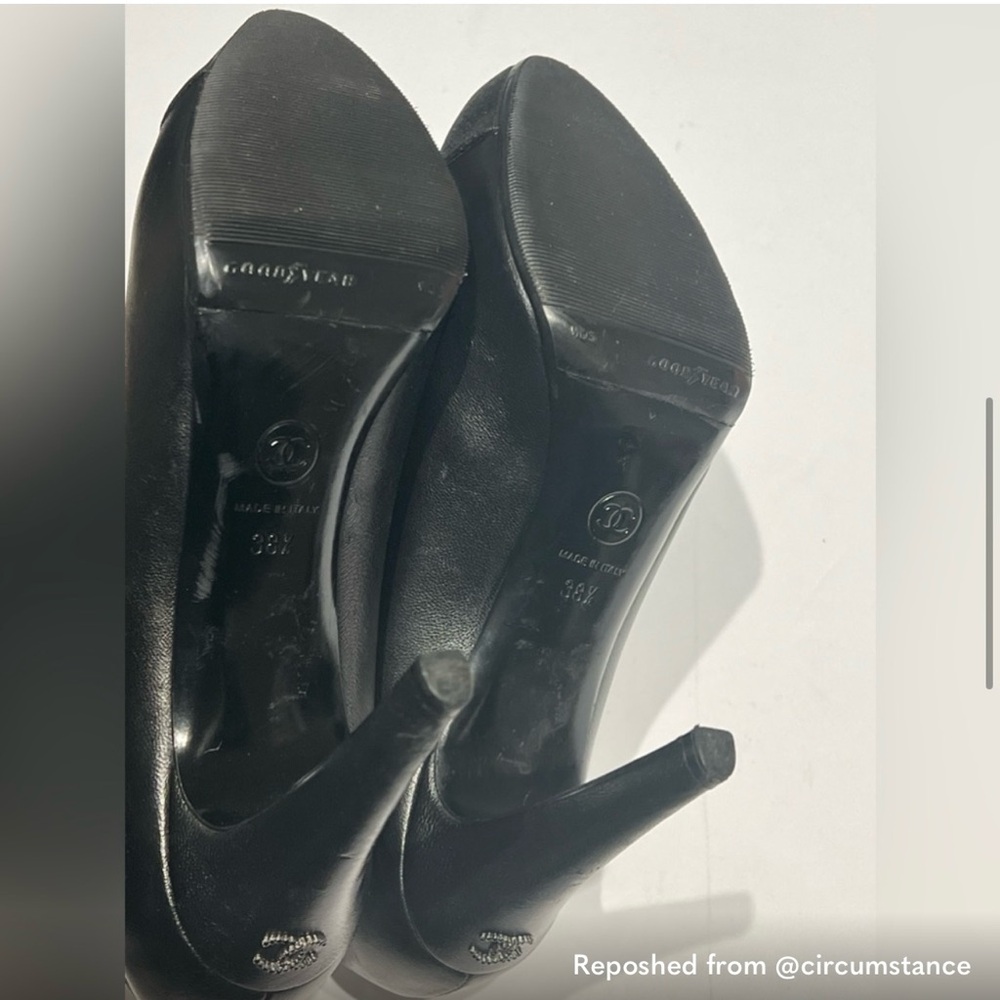 Chanel black platform CC heels - Picture 7 of 12